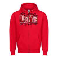Red Valentine's Day love Zipper Hoodie - FaDigitalArtStudio