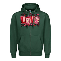 Sports Green Valentine's Day love Zipper Hoodie - FaDigitalArtStudio
