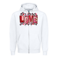 White Valentine's Day love Zipper Hoodie - FaDigitalArtStudio