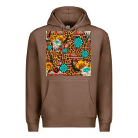 Chestnut western aztec bull skull seamless pattern Premium Hoodie - FaDigitalArtStudio