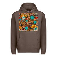 Coffee western aztec bull skull seamless pattern Premium Hoodie - FaDigitalArtStudio