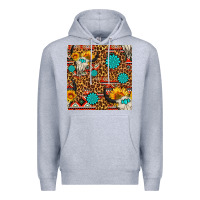 Heather Grey western aztec bull skull seamless pattern Premium Hoodie - FaDigitalArtStudio