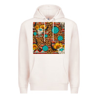 Pale Pink western aztec bull skull seamless pattern Premium Hoodie - FaDigitalArtStudio