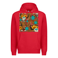 Red western aztec bull skull seamless pattern Premium Hoodie - FaDigitalArtStudio