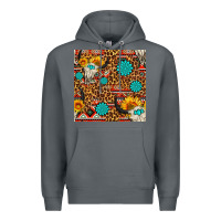 Rock western aztec bull skull seamless pattern Premium Hoodie - FaDigitalArtStudio