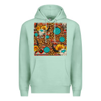 Seafoam western aztec bull skull seamless pattern Premium Hoodie - FaDigitalArtStudio