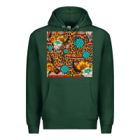 Sports Green western aztec bull skull seamless pattern Premium Hoodie - FaDigitalArtStudio