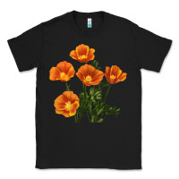 Black California Poppy Flower Classic Tee - RanaPortraitStore
