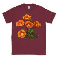 Burgundy California Poppy Flower Classic Tee - RanaPortraitStore