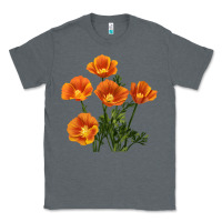 Charcoal Heather California Poppy Flower Classic Tee - RanaPortraitStore