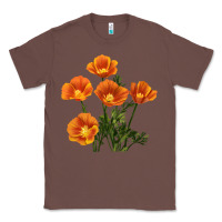 Chestnut California Poppy Flower Classic Tee - RanaPortraitStore