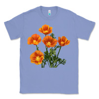 Colony Blue California Poppy Flower Classic Tee - RanaPortraitStore