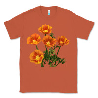Copper California Poppy Flower Classic Tee - RanaPortraitStore