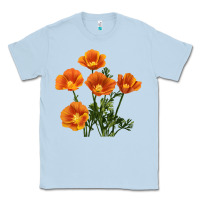 Dusty Blue California Poppy Flower Classic Tee - RanaPortraitStore