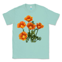 Seafoam California Poppy Flower Classic Tee - RanaPortraitStore