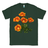 Sports Green California Poppy Flower Classic Tee - RanaPortraitStore