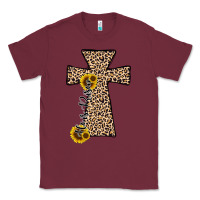 Burgundy he is risen leopard cross Classic Tee - JahusDesignShop