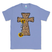 Colony Blue he is risen leopard cross Classic Tee - JahusDesignShop