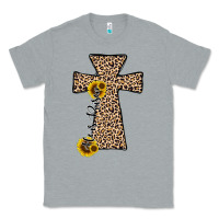 Heather Grey he is risen leopard cross Classic Tee - JahusDesignShop