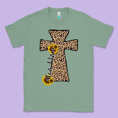 He Is Risen Leopard Cross Classic Tee Designed By Jahusdesignshop