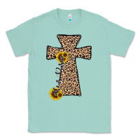 Seafoam he is risen leopard cross Classic Tee - JahusDesignShop