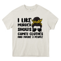 Cream i like murder shows comfy clothes and maybe 3 peop Heavy Core Tee - MaliasSmallBusiness