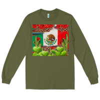 Army Green Mexican Flag Long Sleeve Tee - texasbilliewilder