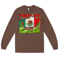 Chestnut Mexican Flag Long Sleeve Tee - texasbilliewilder