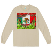 Mushroom Mexican Flag Long Sleeve Tee - texasbilliewilder