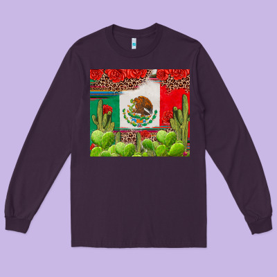 Mexican Flag Long Sleeve Tee Designed By Texasbilliewilder