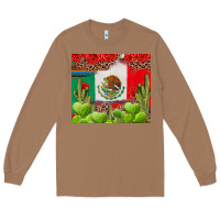 Toasted Coconut Mexican Flag Long Sleeve Tee - texasbilliewilder