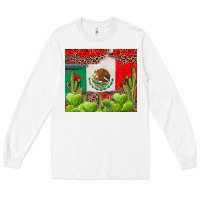 White Mexican Flag Long Sleeve Tee - texasbilliewilder