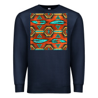 Navy native american aztec seamless pattern 2 Premium Sweatshirt - BundleAndBundleShop