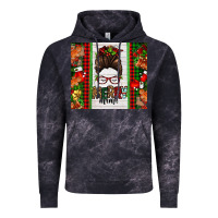 Cloud Black Christmas merry mama messy bun Vintage Hoodie - Jasminsmagicworld