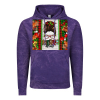 Cloud Purple Christmas merry mama messy bun Vintage Hoodie - Jasminsmagicworld