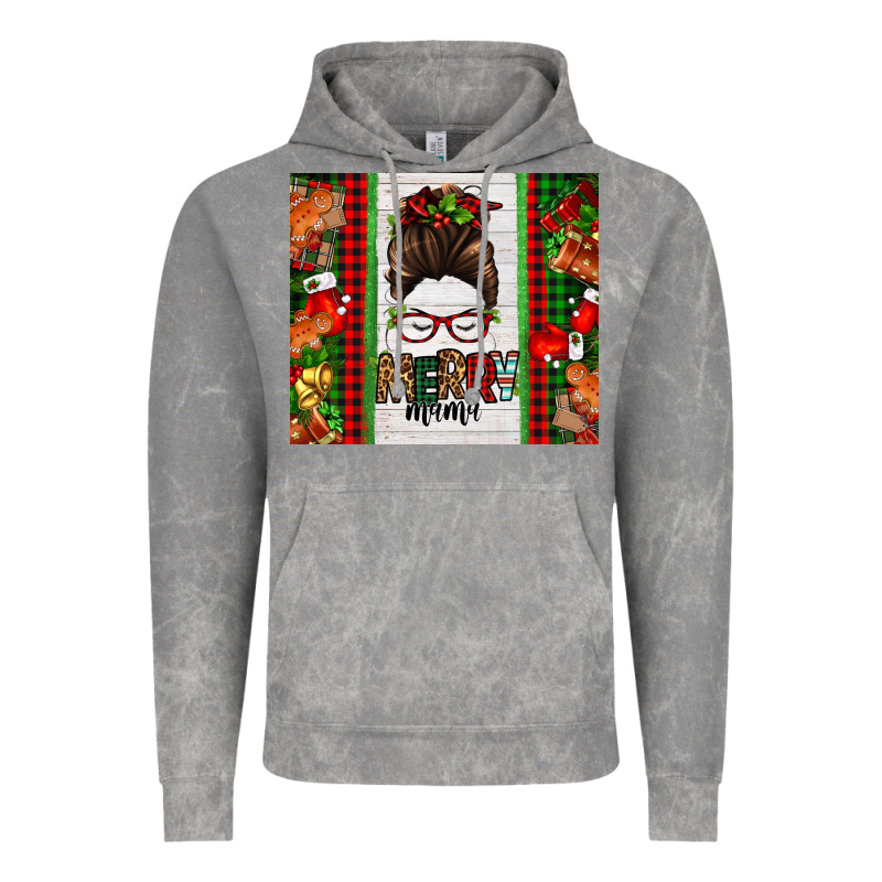 Christmas Merry Mama Messy Bun Vintage Hoodie by Jasminsmagicworld | Teevron