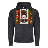 Vintage Black Christmas merry mama messy bun Vintage Hoodie - Jasminsmagicworld