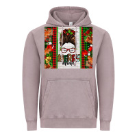 Vintage Zinc Christmas merry mama messy bun Vintage Hoodie - Jasminsmagicworld