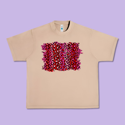 Pink Leopard Background Urban Heavy Tee Designed By Ranaportraitstore