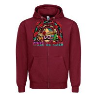 Burgundy Cinco de mayo rainbow Zipper Hoodie - FaDigitalArtStudio