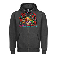 Charcoal Heather Cinco de mayo rainbow Zipper Hoodie - FaDigitalArtStudio