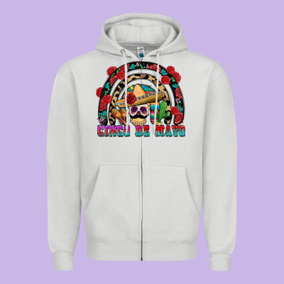 Cinco De Mayo Rainbow Zipper Hoodie Designed By Fadigitalartstudio