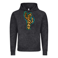 Vintage Arctic Turquoise Leopard Cactus Vintage Hoodie - RanaPortraitStore
