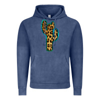 Vintage Denim Turquoise Leopard Cactus Vintage Hoodie - RanaPortraitStore