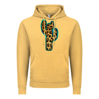 Vintage Mustard Turquoise Leopard Cactus Vintage Hoodie - RanaPortraitStore