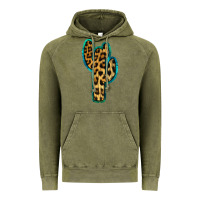Vintage Olive Turquoise Leopard Cactus Vintage Hoodie - RanaPortraitStore