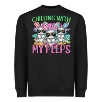 Black chilling with my peeps easter bunnies cowgirl cowg Heavyweight Sweatshirt - CowGirlArtShop