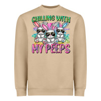 Chilling With My Peeps Easter Bunnies Cowgirl Cowg Heavyweight Sweatshirt | Teevron