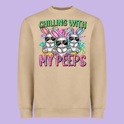 Chilling With My Peeps Easter Bunnies Cowgirl Cowg Heavyweight Sweatshirt Designed By Cowgirlartshop