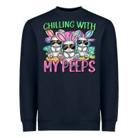 Navy chilling with my peeps easter bunnies cowgirl cowg Heavyweight Sweatshirt - CowGirlArtShop